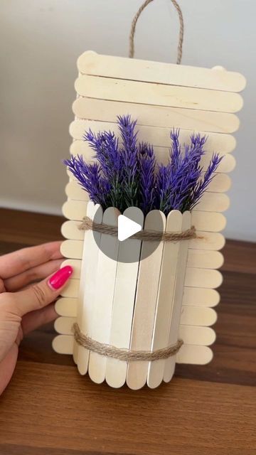 Crative Hands | “Amazing Recycling: DIY Projects with Plastic Milk Bottles and Popsicle Sticks!” 🥰. It was so beautiful! If you would like to watch the... | Instagram Easy Craft With Popsicle Sticks, Recycling Milk Bottles, Crafting Studio Ideas, Useful Popsicle Stick Crafts, Popsicle Stick Crafts Aesthetic, Diy Crafts With Plastic Bottles, Arts And Crafts With Popsicle Sticks, Diy Using Popsicle Sticks, Things To Make With Popsicle Sticks