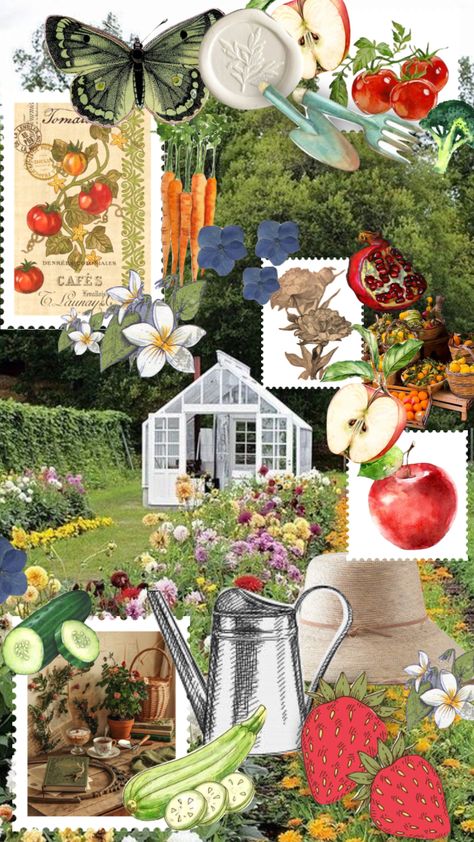 Garden Aesthetic | #garden #aesthetic #gardenaesthetic #collage #moodboard #inspo #tomato #veggie #vegetable #green Collage Vegetables, Vegetable Collage, Garden Moodboard, Gardener Aesthetic, Veggies Aesthetic, Vegetable Garden Aesthetic, Garden Collage, Plate Collage, Newspaper Collage