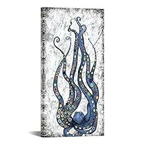 Artwork For Kids, Octopus Painting, Canvas Wall Art Abstract, Octopus Wall Art, Wall Decor Prints, Blue Octopus, Picture Poster, Acrylic Pouring Art, Animal Wall Decor