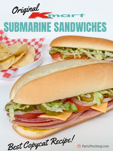 Best Submarine Sandwich, Kmart Deli Sandwiches, Copycat Kmart Sub, Kmart Subs Easy Recipes, Kmart Ham Sandwich Recipe, Kmart Submarine Sandwich, Best Hot Sandwich Recipes, Club Sandwiches Recipes, K Mart Subs