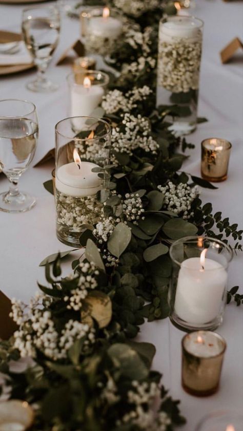 Simple Minimalist Wedding Decor, Green Wedding Florals, Sage Green Wedding, Future Wedding Plans, Long Table, Wedding Table Settings, Wedding Mood Board, Wedding Table Centerpieces, Wedding Mood