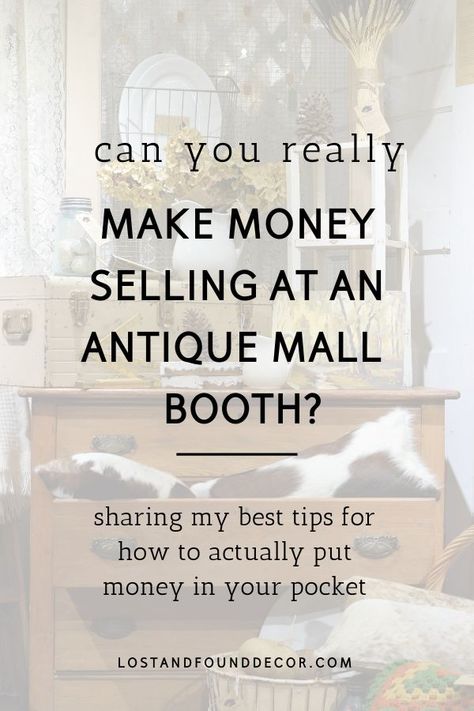 Maybe you've tried to sell before, or maybe you're considering giving it a go, well, I am here to say YES, YOU CAN make money selling at an antique mall! #antiquebooth #antiquemalldealer #fleamarket #antiquemall Antique Booth Design, Antique Mall Booth Ideas, Vintage Market Booth, Vintage Booth Display, Flea Market Booth, Antique Booth Displays, Antique Mall Booth, Antique Booth Ideas, Vintage Mall