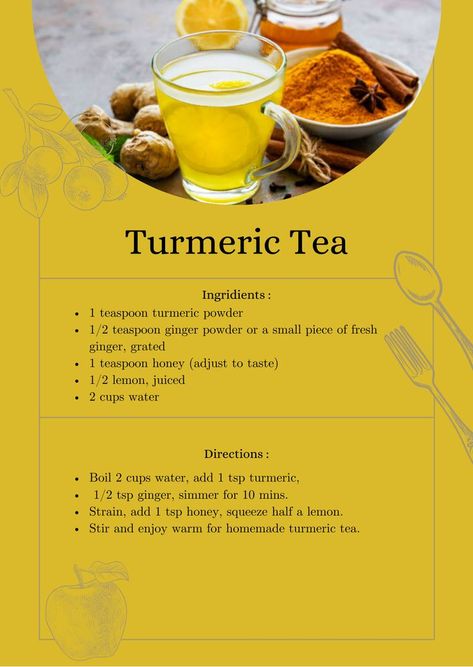 Tumeric And Ginger Tea Recipe, Ginger Lemon Turmeric Drink, Ginger Lemon Honey Turmeric Tea, Ginger Turmeric Tea Recipes, How To Make Turmeric Tea, Turmeric Tea For Inflammation, Ginger Turmeric Tea Benefits, Honey And Turmeric Benefits, Tumeric Drinks Recipes