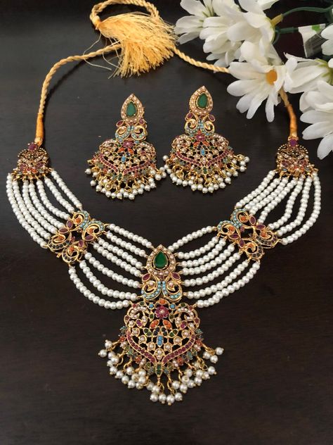 Buy Hyderabadi Jewelry, Gold Plated Jewelry, Pakistani Jewelry, Indian Jewelry, Naratan Jewelry,jadhao Set , Jarao Necklace Set, Hyderabadi Set, Online in India - Etsy Hyderabadi Gold Jewelry, Hyderabadi Jadavi Set, Pakistani Gold Jewellery Design Necklace Set, Pakistani Gold Necklace Designs, Etsy Indian Jewelry, Rampuri Jewellery Set, Pakistani Jewellery Design, Hyderabadi Jewelry Choker, Heavy Jewellery Designs