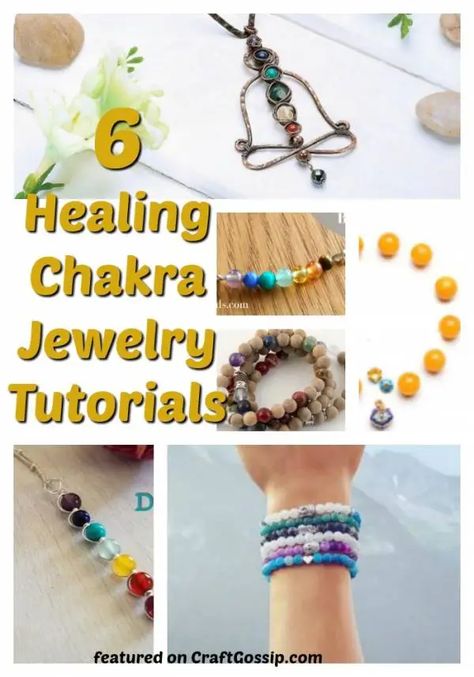 6 Healing Chakra DIY Jewelry Tutorials Diy Spiritual Jewelry, Crystal Bracelets Diy Ideas, How To Make Chakra Bracelet, Diy Crystal Bead Bracelets, Making Crystal Bracelets, Crystal Bead Jewelry Ideas, Chakra Bracelet Diy Ideas, Chakra Jewelry Diy, Handmade Beaded Jewelry Diy