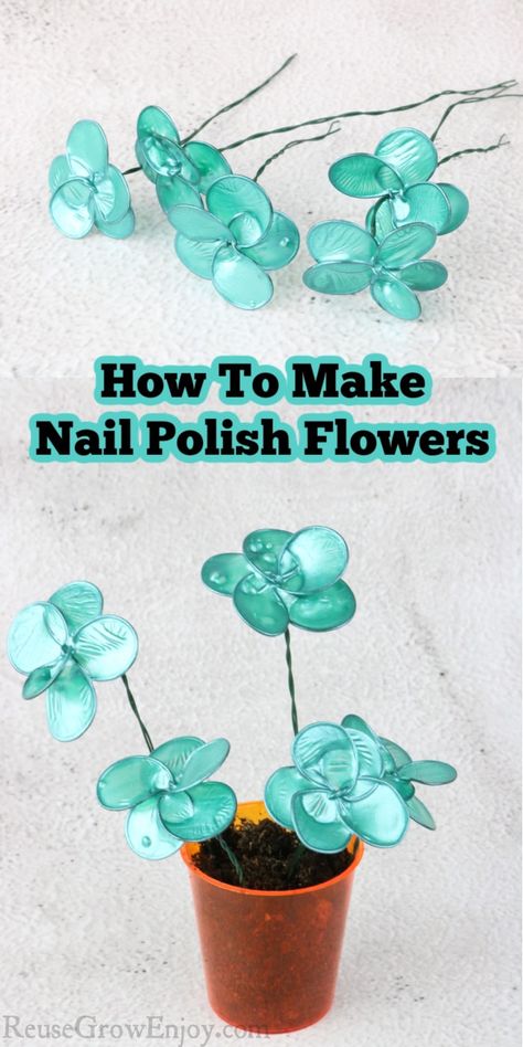 If you like crafts, I will show you how to make these cute little flowers! Learn step by step how to make nail polish wire flowers! Nail Polish And Wire Flowers, Copper Wire Flowers Diy, Flower Nail Polish, Wire And Nail Polish Flowers, Nail Polish Wire Art, Wire Flowers With Nail Polish, Nail Polish Jewelry Diy Tutorials Wire Flowers, Nail Polish Craft Ideas, Flower Wire Art