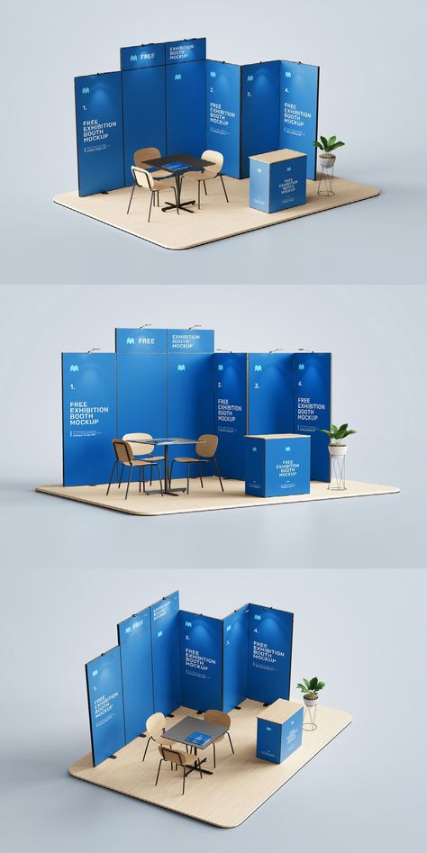 If you're designing an exhibition booth, this mockup can help you visualize how your design is going to look realistically. Download the free mockup now! Small Exhibition Booth Design, Small Booth Design, Booth Design Exhibition, Creative Booths, Small Booth, Event Booth Design, Expo Stand, Stand Feria, Corporate Event Design