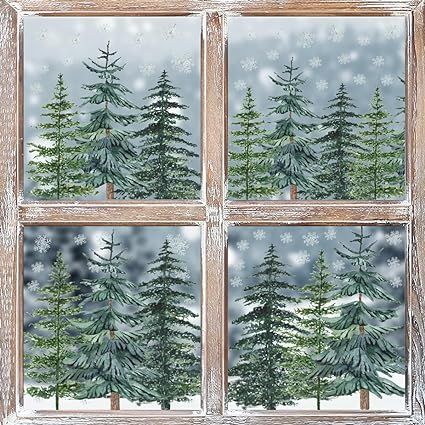 Amazon.com: Horaldaily 130 PCS Christmas Window Cling Sticker, Trees Snow for Home Party Supplies Shop Window Glass Display Decoration : Home & Kitchen Christmas Window Painting, Splatter Screens, Winter Window, Christmas Window Decorations, Office Window, Window Cling, Winter Ideas, Storing Paint, Glass Display