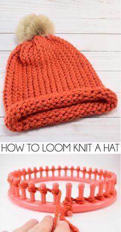 Baby Shoes Diy Pattern Tutorials, Loom Knitting Patterns Hat, Baby Shoes Diy Pattern, How To Loom Knit, Loom Knitting For Beginners, Round Loom Knitting, Circle Loom, Loom Hats, Loom Knitting Tutorial