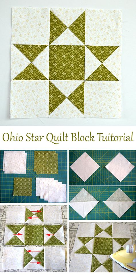 9 Patch Star Quilt Ideas Block Patterns, Traditional Star Quilt Blocks, Large Star Block Quilt Patterns, Missouri Star Quilt Block Pattern, 5 Block Quilt Patterns, 12 Inch Ohio Star Quilt Block, Ohio Quilt Block, 4x4 Quilt Blocks, Quilt Star Blocks Pattern