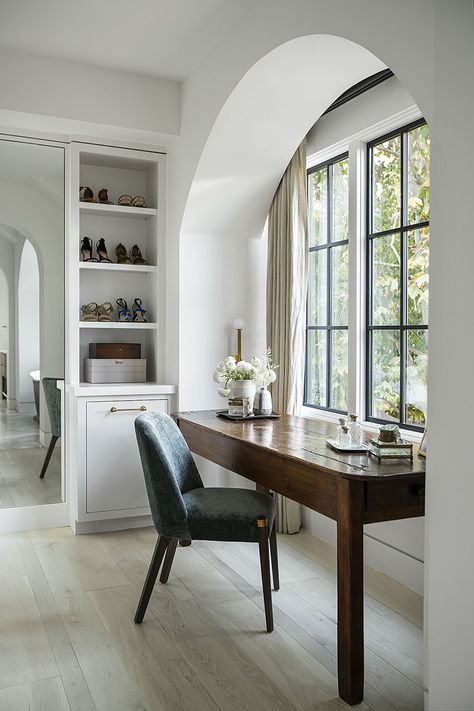 Desk In Front Of Window, Brandon Architects, Brooke Wagner Design, Brooke Wagner, California Contemporary, French Oak Flooring, French Style Homes, Ocean House, House And Home Magazine