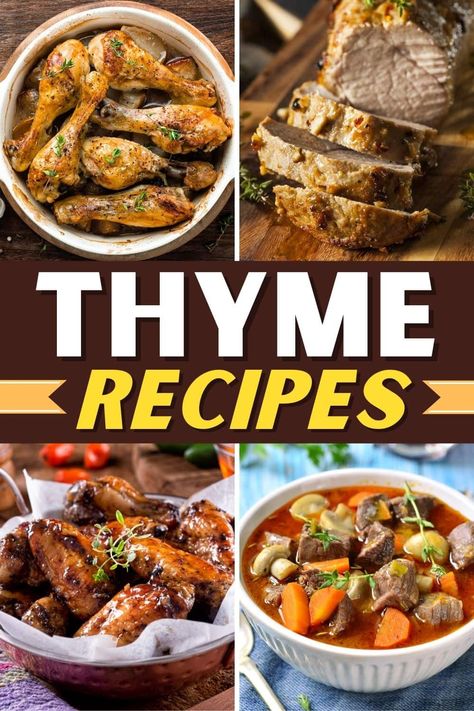 Recipes With Thyme, Cooking With Fresh Herbs, Thyme Recipes, Light Salad, Clam Recipes, Chicken Pot Pie Recipes, Juicy Steak, Creamy Mashed Potatoes, Creamy Garlic