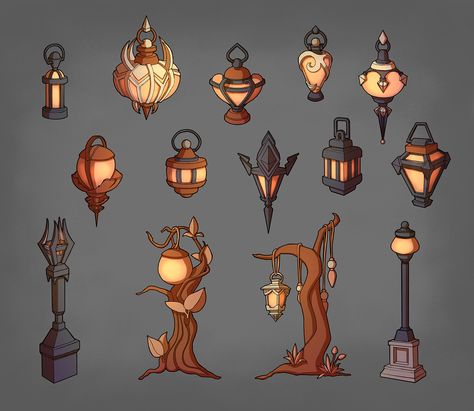 ArtStation - Sketches (environment props), Mariia Markina Environment Props Concept Art, Game Assets Concept Art, Prop Drawing, Prop Concept, Portfolio Reference, Blender Character Modeling, 3d Reference, Building Interior, Witch Room