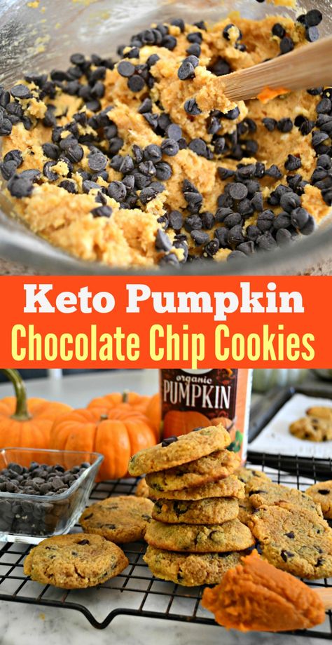 Keto Pumpkin Chocolate Chip Cookies, Keto Chocolate Dessert, Oatmeal Cake, Postre Keto, Keto Pumpkin, Pumpkin Chocolate Chip, Pumpkin Chocolate Chip Cookies, Recipes Book, Keto Friendly Desserts