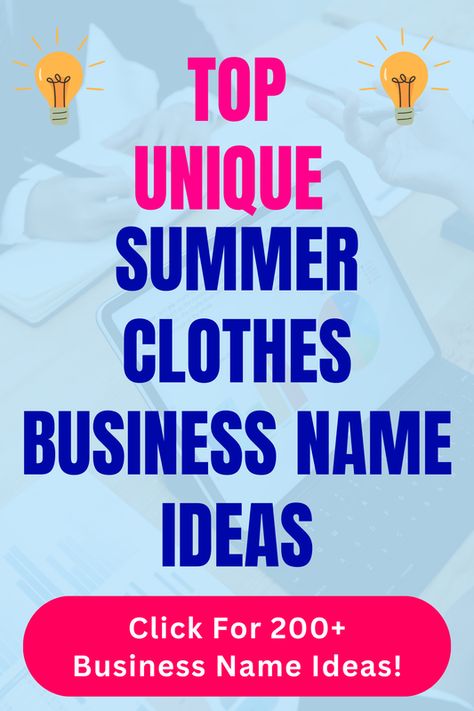 Looking for unique Summer Clothes business name ideas? Check out our list of top unique, funny, cute and catchy Summer Clothes business names in our blog post! Makeup Business Names, Unique Mens Clothing, Ideas Name, Name Idea, Unique Business Names, Business Name Ideas, Twitter Ads, Beauty Parlour, Clothing Business