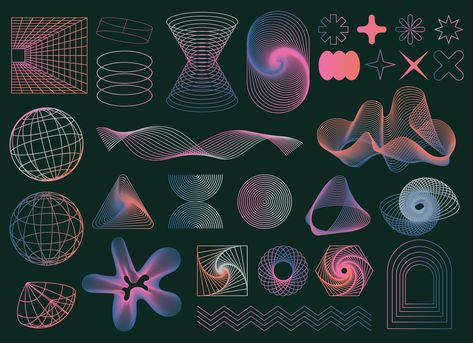 Visuell Identitet, Graphic Shapes Design, Graphic Shapes, Shapes Design, Abstract Geometric Shapes, Graphic Design Elements, Office Branding, 카드 디자인, Futuristic Art