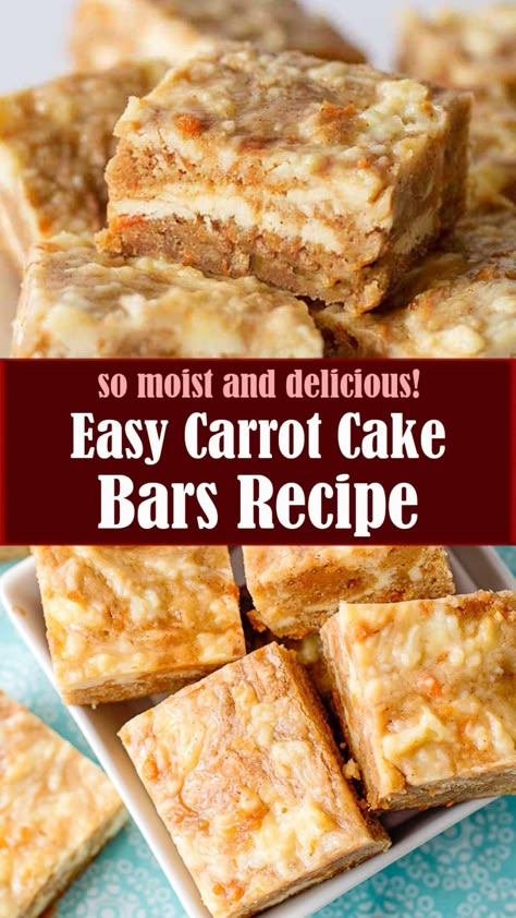 Easy Carrot Cake Bars – Reserveamana Easter Dessert Bars, Carrot Cake Bars Recipe, Bars Dessert, Cake Bars Recipe, Carrot Cake Bars, Best Carrot Cake, Baking Substitutes, Dessert Bar Recipe, Cake Bars