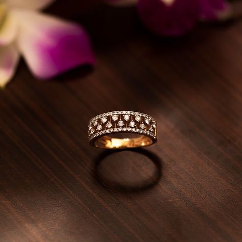 Band Ring Designs For Women, Gold Diamond Band Ring, Gold Band Ring Design For Women, Caratlane Diamond Rings, Diamond Gold Rings For Women, Diamond Ring Designs Indian, Caratlane Jewellery Mangalsutra, Good Rings Women, Diamond Band Rings Women