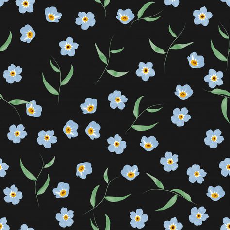 Forget me not flower and leaf seamless pattern Forget Me Not Print, Forget Me Not Pattern, Forget Me Not Background, Forget Me Not Illustration, Forget Me Not Wallpaper, Lobelia Flowers, Smartwatch Wallpaper, Small Flower Pattern, Not Wallpaper