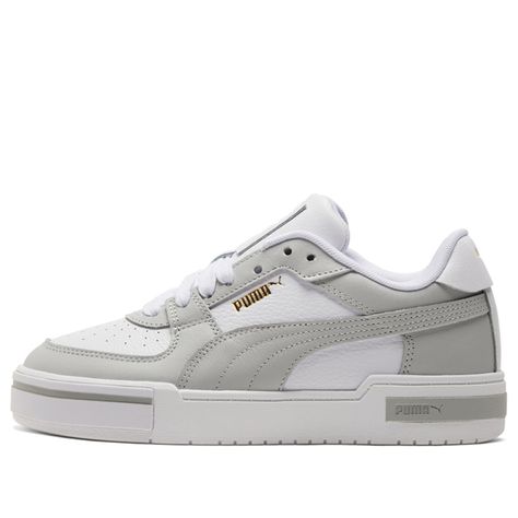 Puma Ca Pro Classic White/Grey Sneakers/Shoes Puma Classic Sneakers, Puma Shoes Outfit, Tenis Aesthetic, White Sneakers Women Puma, Puma Shoes Women White, Puma Sneakers Womens, Puma Sports Shoes, Puma Basket Classic, Puma Shoes Women