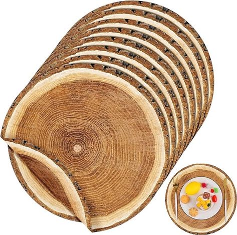 Amazon.com: durony 60 Pack 13.8 Inches Wooden Slice Paper Placemats Disposable Rustic Wood Grain Round Table Mats for Vintage Country Wedding Birthday Party Table Setting Decorations : Home & Kitchen Vintage Country Weddings, Round Table Mats, Paper Placemats, Party Table Settings, Paper Table, Table Setting Decor, Wooden Slices, Dinner Table Setting, Dinner Table Decor