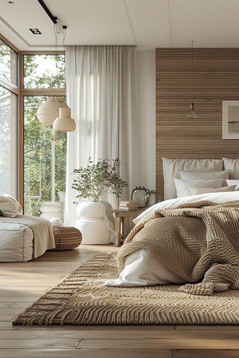 Natural Materials Bedroom, Natural Interior Design Bedroom, Iskandinav Home Design Bedroom, Spa Vibe Bedroom, Timeless Bedroom Design, Earthy Luxury Bedroom, Modern Neutral Bedroom Decor, Neutral Bedroom Decor Earth Tones, Neutral Master Bedrooms Decor