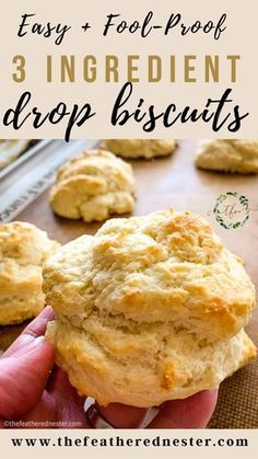 7 Up Biscuits Recipe, Homemade Drop Biscuits, Quick Biscuits, Easy Drop Biscuits, Drop Biscuits Recipe, Easy Homemade Biscuits, Making Biscuits, Milk Biscuits, Homemade Biscuits Recipe