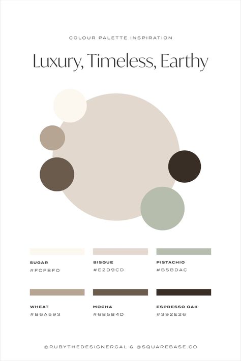 Luxury Color Palettes for Your Brand: Five Modern Color Palettes FREE for You to Use! Photography Logo Color Palettes, Luxury Colour Scheme, Luxury Earthy Interior, Color Palette For Logos Brand Board, Neutral Website Color Palette, Brand Colours Palette, Business Color Palette Brand Design, Modern Branding Color Palette, Luxury Colour Palette