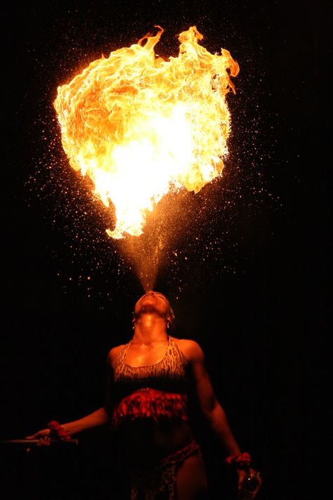 Fire Breathing woman. I have been on a fire breathing kick lately. Breathing Fire, Fire Breather, Fire Dancer, Carnival Theme, Fire Breathing, Fire Photography, Popular Photography, Fire Element, Flow Arts