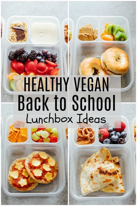 Healthy Vegan Back to School Lunchbox Ideas - These incredibly easy vegan lunches are perfect for both kids and adults alike! Making these will save you time, nourish you and your children all while being fun and delicious! NeuroticMommy.com #vegan #backtoschool Easy Vegan Lunches, School Lunchbox Ideas, Vegan School Lunch, Vegan Lunch Box, Easy Vegan Lunch, Healthy School Lunches, Vegan Kids, Healthy Vegan Snacks, Vegan Lunches