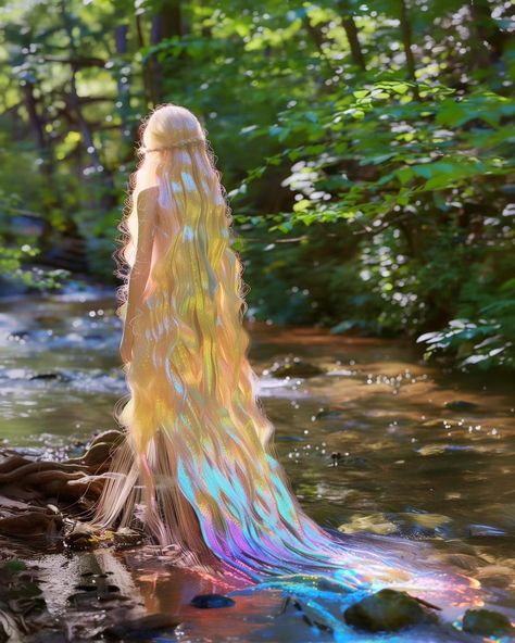 Beautiful Fairy Art, Magic Princess, River Fairy, Water Fae Aesthetic, Magical Princess, Nimphs Aesthetic, Fairy Beauty, Fairy Queen Aesthetic, Fairy Land Magical Forest