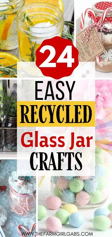 Upcycle Glass Jars, Upcycle Jars, Crafts With Glass Jars, Mason Jar Projects, Diy Jar Crafts, Mason Jar Crafts Diy, Diy Upcycling, Diy Upcycle, Glass Mason Jars