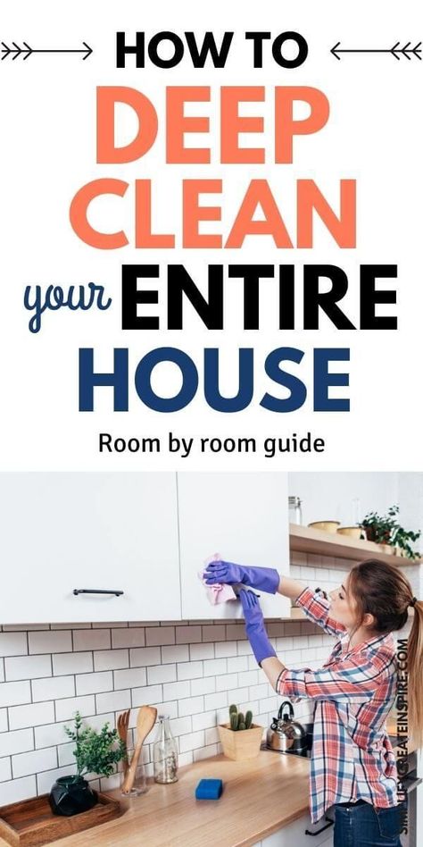 Room By Room Checklist, Deep Clean Your House, How To Deep Clean Your House, Room Checklist, Deep Cleaning House, Deep Cleaning Checklist, Deep Cleaning Hacks, Clean Your House, Clean My House