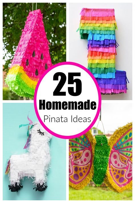 Watermelon, unicorn, and butterfly pinata. Homemade Pinata How To Make, Making A Pinata Diy, How To Make Pinatas, Homemade Pinata Ideas Diy, Piñata Diy Easy, Making Pinatas Diy, Pinata Diy Ideas, Home Made Pinata, Piñata Crafts For Kids