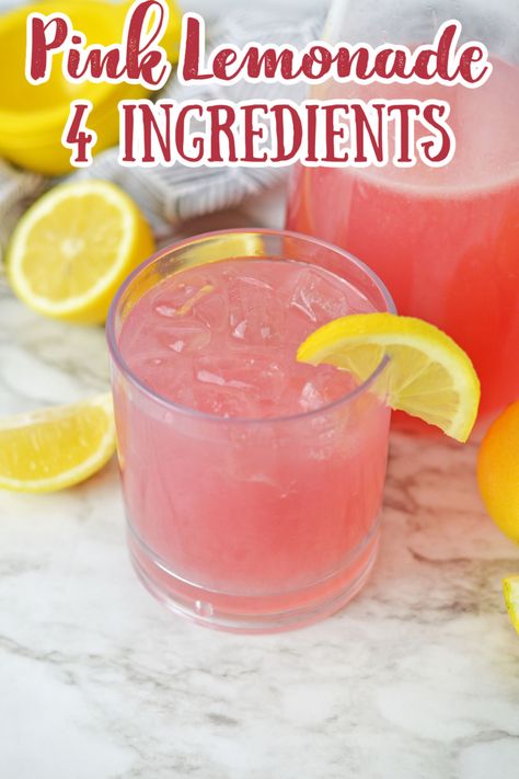 Vodka And Pink Lemonade Drinks, Pink Whitney Lemonade Recipes, Pink Lemonade Mixed Drink, Pink Lemonade Recipe Non Alcoholic, Lemonade Mixed Drinks Non Alcoholic, Drinks With Pink Lemonade, Pineapple Pink Lemonade Punch, Pink Lemonade Punch Recipe, Pink Lemonade With Strawberries