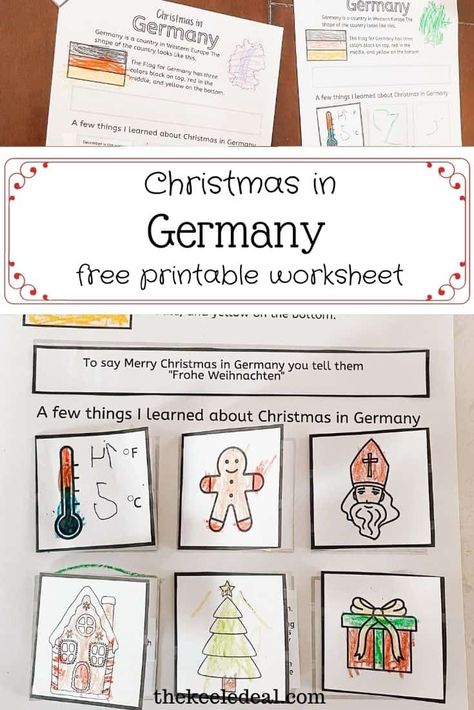 Free Christmas in Germany Worksheet Printables {For Kids} - The Keele Deal Christmas Germany, Christmas In Germany Craft, Germany Christmas, Christmas In Germany Preschool, Nutcracker Activities For Kids, Christmas In Germany Crafts For Kids, German Christmas Traditions For Kids, Christmas In Italy For Kids, Christmas In Russia For Kids