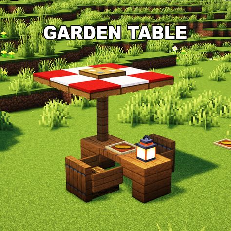 Minecraft Garden Table ✅ Follow for OP Minecraft Builds 📢 Share with your Friends 💬 Rate this Build 1-10 🔖Tags 🔖 #minecraft #minecraftbuilds #minecrafters #minecraftpe #minecraftmemes #mınecraftideas #minecraftbuild #minecraftbuilding #minecraftbuilding #minecrafttutorial #minecraftonly #mcpe #minecraftpc #minecraftcreations #minecraftdaily #minecraftdesign #minecraftjava #minecrafts #minecraftyoutuber #gaming Food Stands Minecraft, Coffee Table Minecraft, Minecraft Market Stand, Minecraft Coffee Table, Minecraft Shop Ideas, Minecraft Stores Ideas, Minecraft Entrance, Minecraft Restaurant, Minecraft Stores