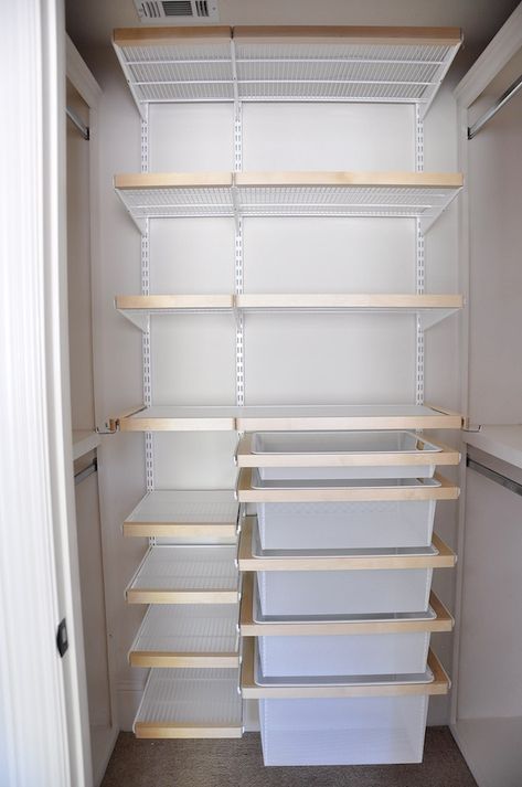 Small Closet Makeover, Accessories Drawer, Elfa Closet, Nursery Closet Organization, Woodworking Desk, Woodworking Chair, Kids Closet, Woodworking Projects Furniture, Woodworking Cabinets