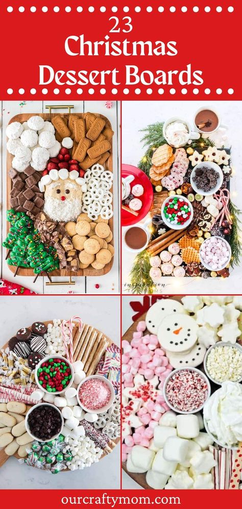 Christmas Dessert Charcuterie Boards, Winter Dessert Charcuterie Board, Christmas Dessert Boards Ideas, Christmas Dessert Trays For Party, Thanksgiving Charcuterie Dessert Board, Christmas Shower Food, Christmas Pitch In Food Ideas, Cookie Dessert Board, Fun Christmas Charcuterie Board Ideas