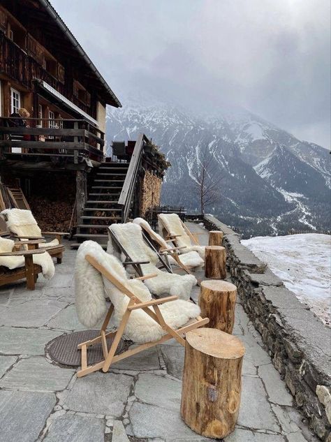 Hotels In Mountains, The Alps Winter, Mountain Boutique Hotel, Winter Chalet Aesthetic, Winter Hotel Aesthetic, House In The Alps, Luxury Winter Aesthetic, Winter Travel Aesthetic, Mountain Hotel Design