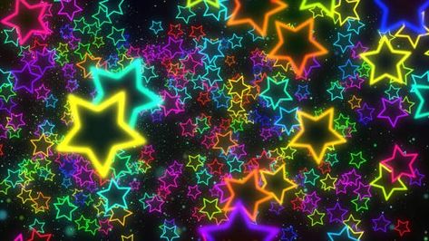 Scenecore Gif, Video Bright, Scenecore Wallpaper, Scenecore Aesthetic, Rainbow Gif, Neon Stars, Star Gif, Star Overlays, Scene Aesthetic