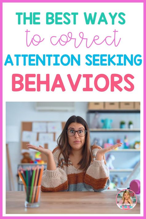 After the beginning of the school year starting, are you noticing attention seeking behaviors in your special ed classroom? In this blog post, you can read my favorite strategies to use for attention seeking behaviors in children. The best place to start is by collecting data to see if the behavior is actually attention seeking. You can grab my data collecting sheets here to help. Then see my process of how I reduce the attention of the behavior, use a time out, and then replace the behavior. Classroom Strategies For Behavior, Blurt Out Behavior Management, Defiant Behavior In Classroom, Behavior Ideas For Home, Difficult Classroom Behavior, Behavior Ideas For Preschool, Adaptive Behavior Activities, How To Deal With Challenging Behaviors, How To Redirect Behavior