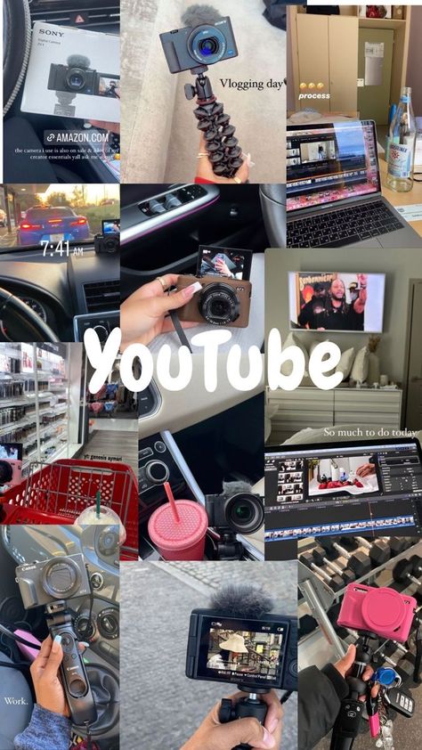 Youtube Channel Start Up, Baddie Youtube Ideas, Start A Youtube Channel Aesthetic, Successful Youtube Channel Vision Board, Vision Board Ideas Youtube, Rich Youtuber Aesthetic, Content Idea For Youtube, Content Creator Set Up Aesthetic, Youtube Channel Goals