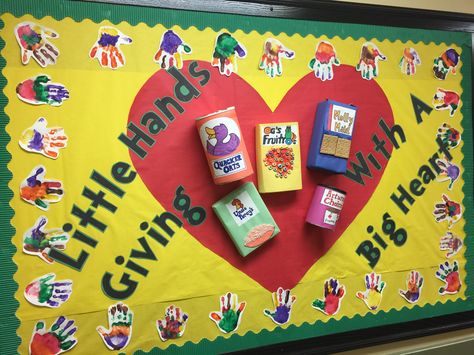 Helping Hands Bulletin Board #primrosekingwood Caring And Giving Bulletin Board Ideas, Primrose Bulletin Boards, Primrose School Bulletin Boards, Caring Bulletin Board Ideas, Primrose School, Bulletin Board Sayings, Hands Giving, Welcome Bulletin Boards, Preschool Boards