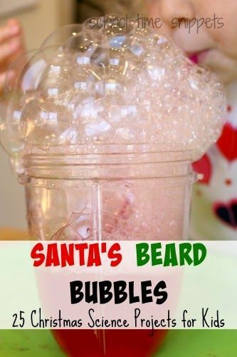 Santa Science, Bubble Activity, Christmas Themed Activities, Preschoolers Activities, Christmas Science Activities, Christmas Science Experiments, Bubble Activities, Preschool Christmas Activities, Holiday Science