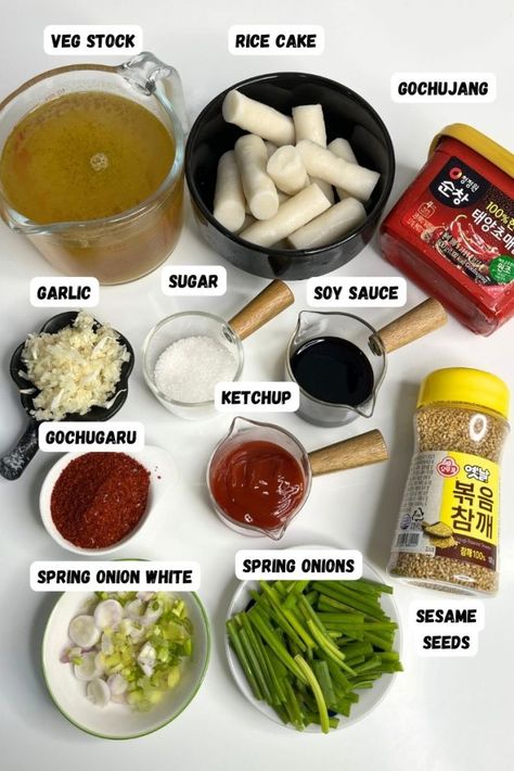 Tteokbokki Recipe Tteokbokki Noodles Recipe, Ramen Tteokbokki Recipe, Tteokbokki Recipe Vegetarian, Spicy Korean Food Recipes, Topokki Sauce Recipe, Tteokbokki Ramen Recipe, Korean Meals Recipe, Ttekbokkie Recipe, Teboki Recipe