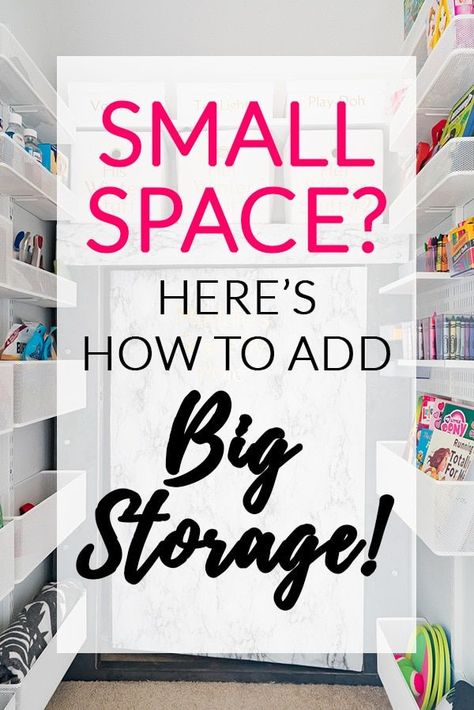 Tips for adding storage to a small closet or room - love this organization! Closet Laundry Rooms, Small Closet Storage Ideas, Diy Small Closet, Polished Habitat, Craft Storage Ideas For Small Spaces, Closet Storage Ideas, Craft Storage Ideas, Small Closet Storage, Adding Storage