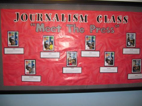 journalism classroom | Mrs. J. Anderson Class Webpage Journalism Bulletin Board Ideas, Journalism Class Ideas, Yearbook Classroom Decorations, Journalism Classroom Decor, Yearbook Classroom, Journalism Club, Journalist Ideas, Teaching Journalism, Newspaper Club