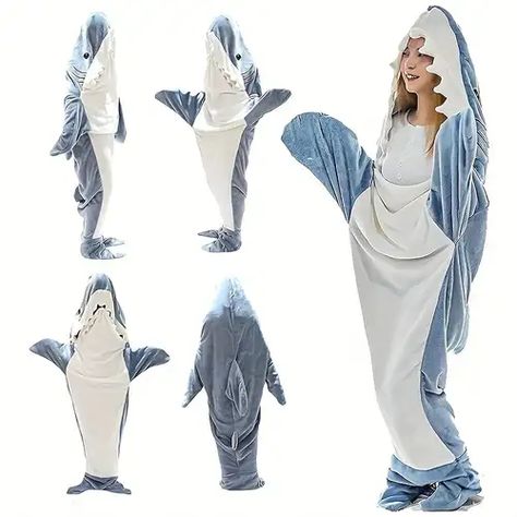 Temu | Explore the Latest Clothing, Beauty, Home, Jewelry & More Shark Sleeping Bag, Shark Blanket, Shark Pajamas, Shark Costumes, Popular Costumes, Shark Hoodie, Flannel Hoodie, Bodysuit Designs, Cute Shark