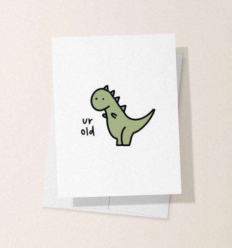 Puns For Birthday Cards, Birthday Day Cards Diy, Funny Birthday Cards For 18th Birthday, Happy Birthday Card Brother, Cute Homemade Bday Cards, Birthday Card Ideas Dinosaur, Funny Card Ideas Birthday, Birthday Cards Funny Diy, Cute Happy Birthday Card Ideas